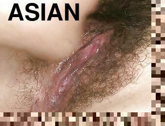 asiatisk, storatuttar, hårig, fitta-pussy, amatör, japansk, samling, knullande, dildo, tuttar
