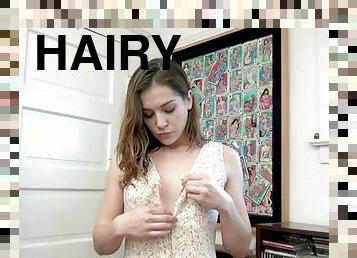 Steamy teen with hairy cunt loves some good stimulation