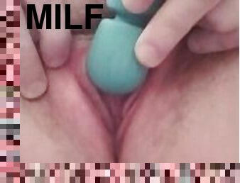 Milf playing with toy and self pleasuring