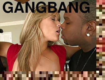 Charming PAWG interracial gangbang crazy sex video