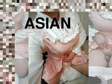 asiático, masturbación, chorro-de-corrida, hardcore, paja, pajeándose, fetichista
