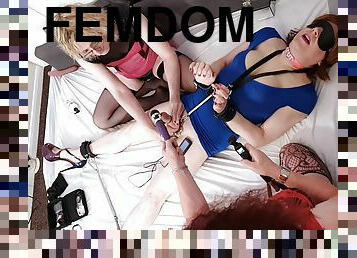 Sissy Lucy gets tied teased and tickled by femdom MILF Lisa and Mistress Jodie May