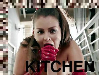 Allie Haze kitchen fuck play and jizz on face