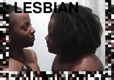 Wild lesbian ride with tons of ebony pussy juice