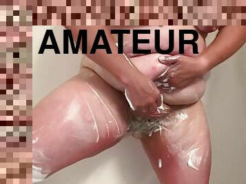 Sexy bbw leg pussy and ass shaving