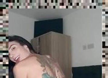 Tgirl Marcela Dimov masturbates in videocall for her american boyfriend