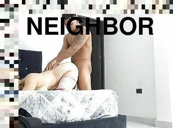 I record my neighbor's bitch while she sucks my dick. Part 2. I fuck her rich pussy