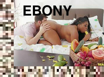 Ebony with thick booty, insane morning sex with her boyfriend