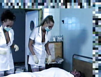 Two nurses and a patient get it on