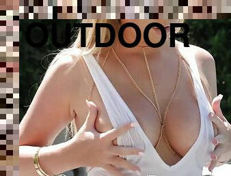 Big Titted Blonde Rides Big Cock Till He Cums - Alexis adams outdoors
