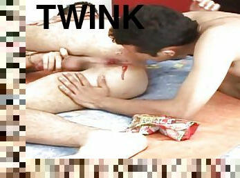Gaping Latin twink fucked in asshole by asslicking BFF