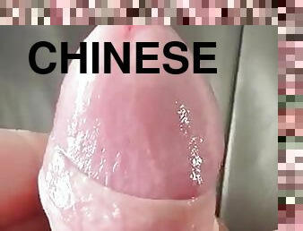 Uncut Malaysian Chinese playing with foreskin 