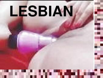 masturbaatio, ruikkiminen, lesbo-lesbian, lelu, jalat, kaunis, vagina