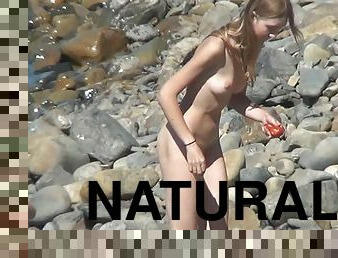nudiste, en-plein-air, cam, plage, voyeur, naturel, assez, caché