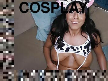 Anime Cow Girl Big Tits Fondling Virtual Sex - Violet myers in cosplay POV hardcore with cumshot