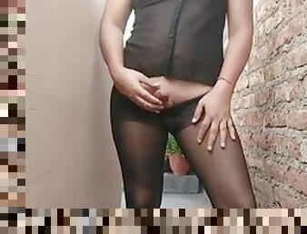 Transexual in pantyhose