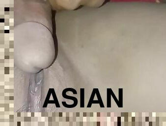 asiatisk, fitta-pussy, skolflicka, kvinnligt-sprut, amatör, brudar, tonåring, creampie, pov, college