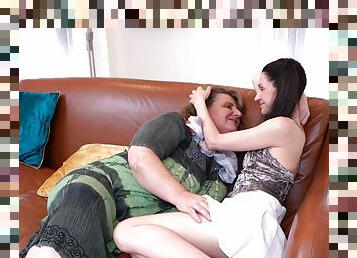 Fat granny shares lustful pussy moments with the lesbian niece