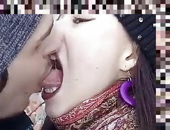 All Russian Girl Nastya Kissing With Her Tongue