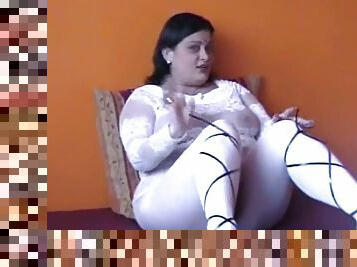 Lady shiva in white bodystockings