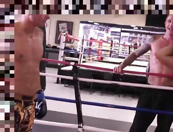 Two boxers tire themselves even more with a orgy after fight