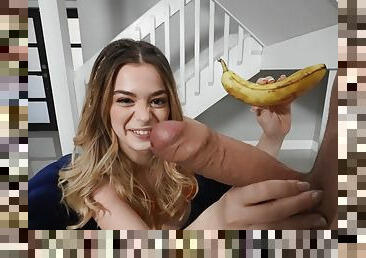 Young princess spins monster dick in impeccable home POV