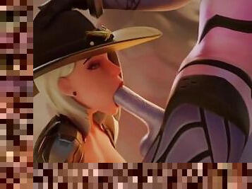 Ashe Do Amazing Blowjob For Futa Widowmaker In Desert  Exclusive Futa Hentai Overwatch 3D Animation
