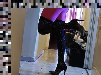 pantis, transexual, sadomasoquismo, medias, látex, tacones