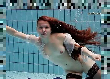 Salaka Rybkina naked in the pool
