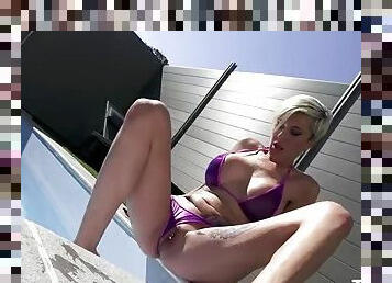 Hot blonde Tanya Virago ass fucked by the pool