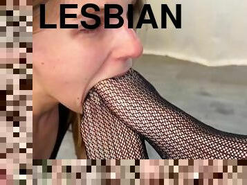 sukkahousut, amatööri, lesbo-lesbian, orja, jalat, kalaverkko, fetissi, dominointi, nailon, suihinotto-sucking