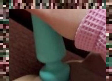 Close up of playing with my pussy and vibrator