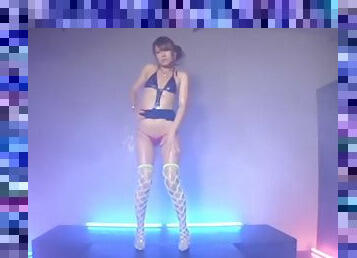 Asian stripper dancing tease