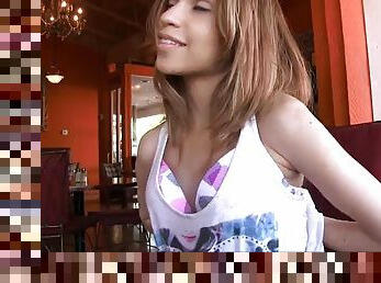 Teen latina shows her body in public