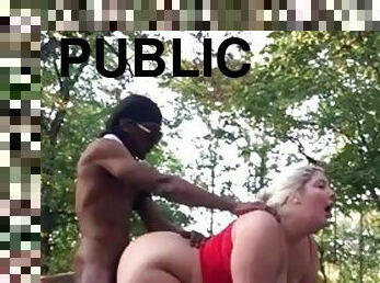 Blonde BBW Fucked by BBC in Public