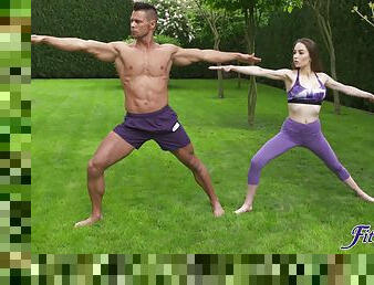 Angel Rush takes her antics indoors after arousing outdoor yoga session