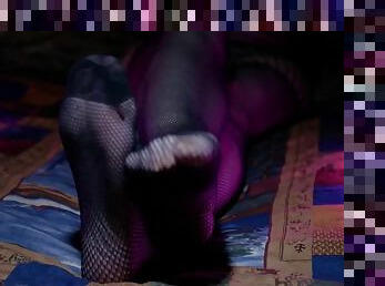 Perfect Toes Peeking Through Sexy Fishnets