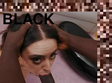 Spicy beauty filmed working endless black dick like a goddess