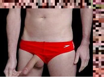 Jerking in my red speedo