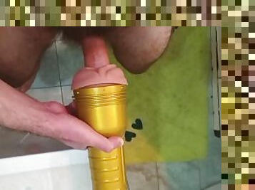 moments of fucking the fleshlight in the bathroom