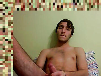 Brunette Braxton is masturbating his dick