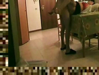 Hidden video camera shows aunt taking nephew cock