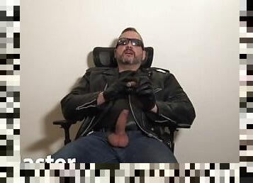 Leather Master extreme verbal nasty nullo fantasy while jerking uncut cock PREVIEW