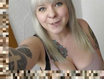 Busty german amateur girlfriend wants to have sex before he can play computer games