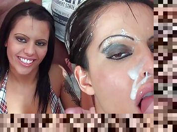 Face soaked with cum