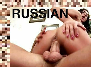Russian Slut Jane Loves Cock In Her Ass And Swallows His Cum