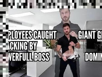 Giant growth - Employees caught slacking by powerful boss