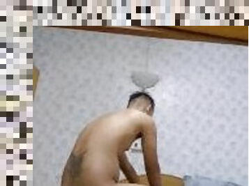 Thai massage college boy giving massage