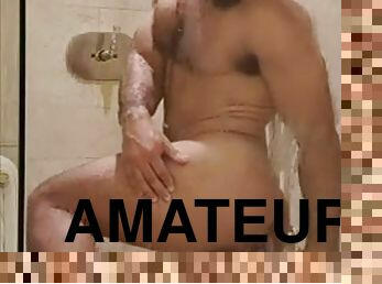 Big Latino cock in the shower