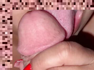 Sucking biting insertion up close pov blowjob